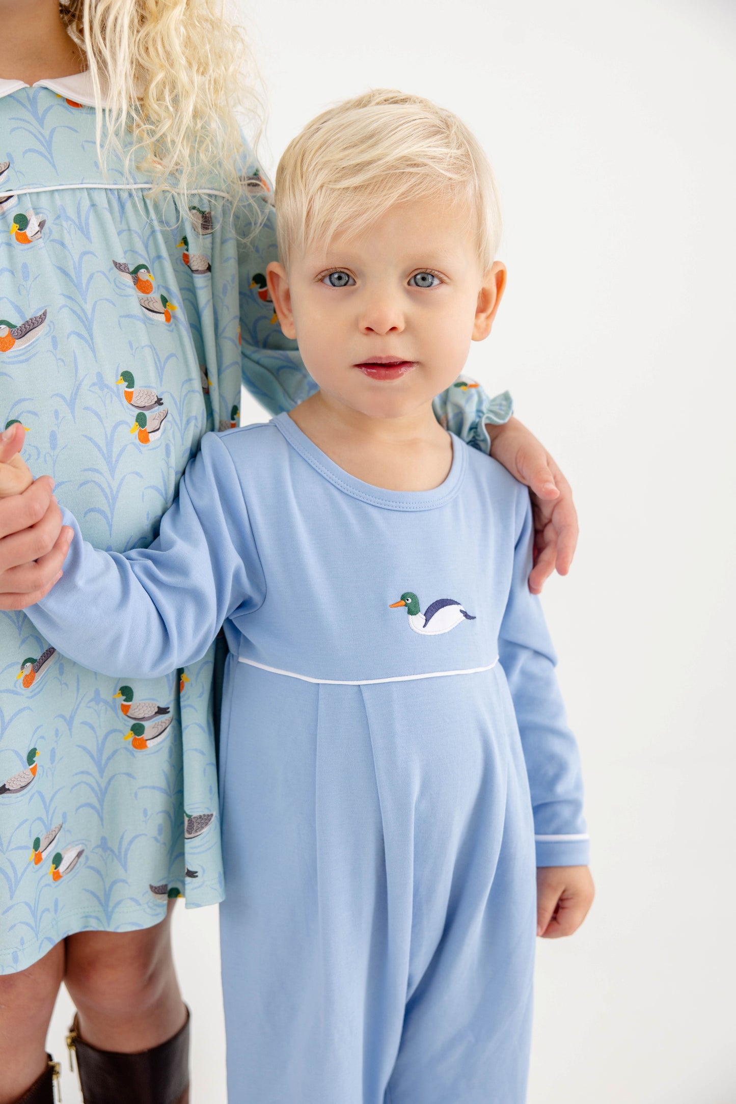 Long Sleeve Bradford Romper- Duck
