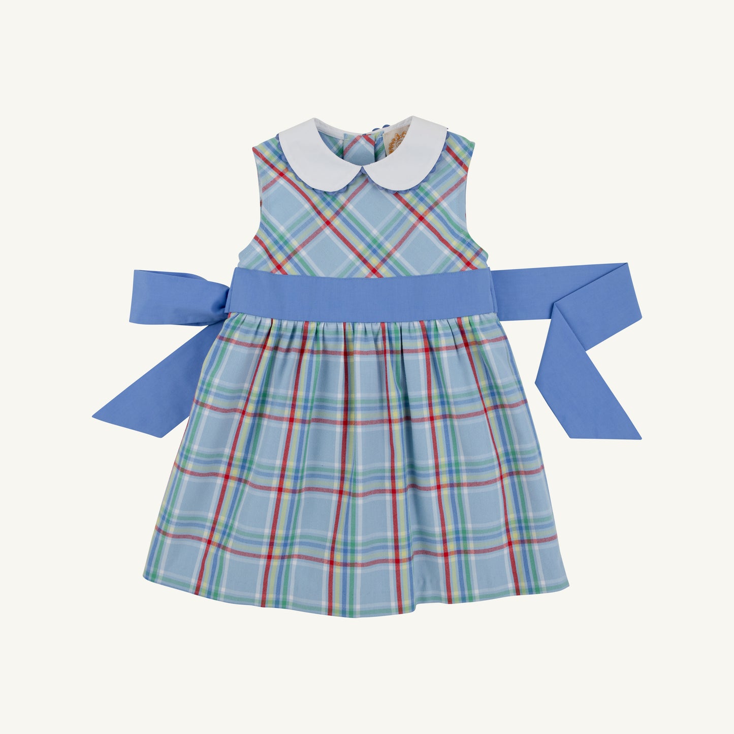 Sleeveless Cindy Lou Sash Dress- Kensington Plaid