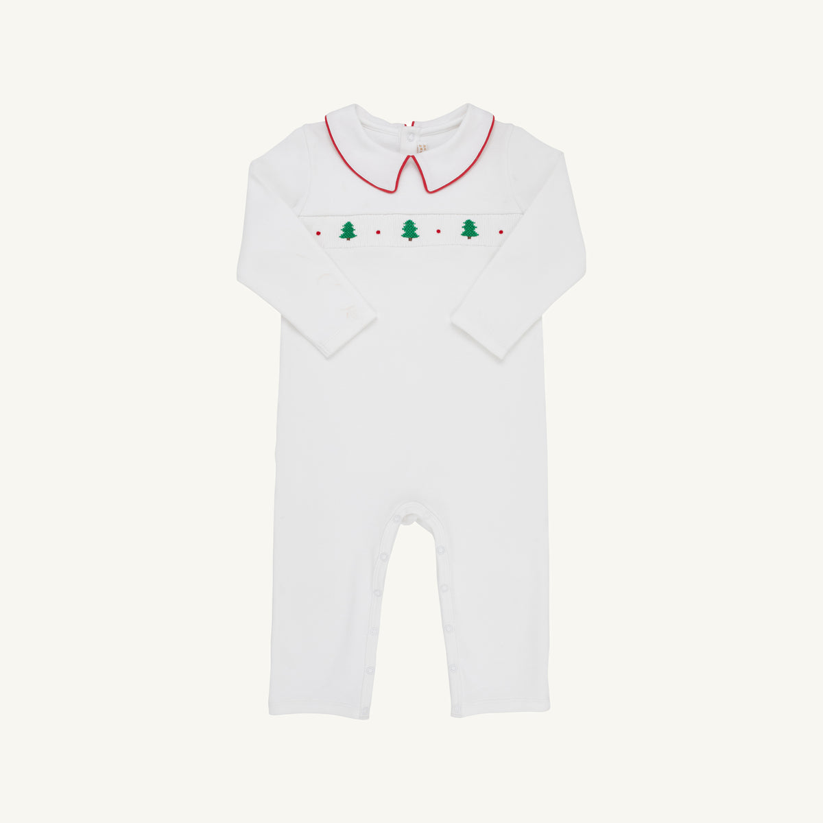 Samuel Smocked Romper- Christmas Trees