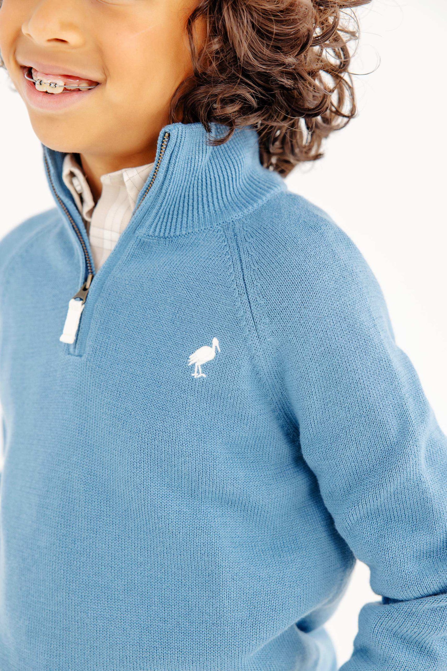 Hayden Half Zip Sweater- Barnsley Blue