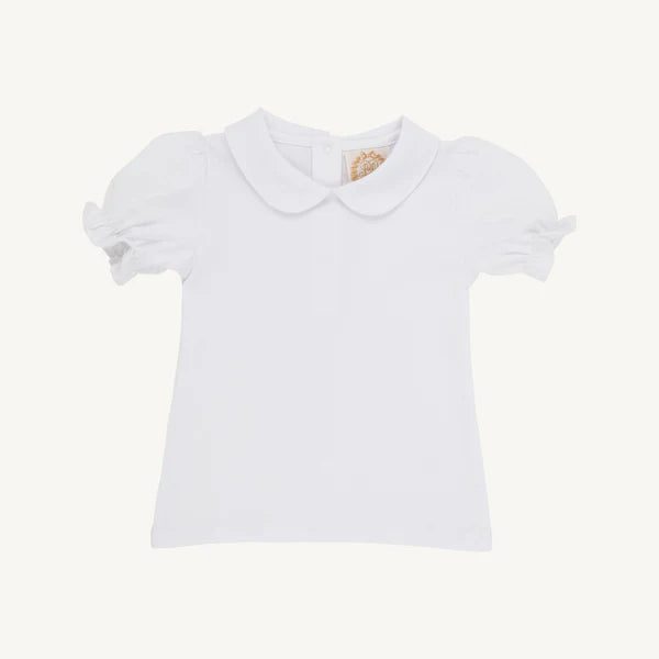 Maude's Peter Pan Shirt- Pima SS- White