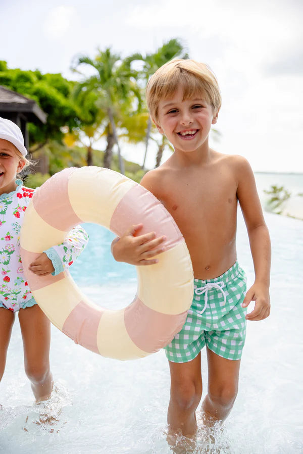 Tortola Swim Trunks- Green Gingham