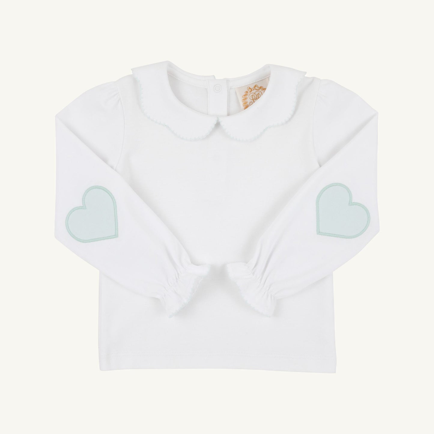 Emma's Elbow Patch Top- Green Hearts