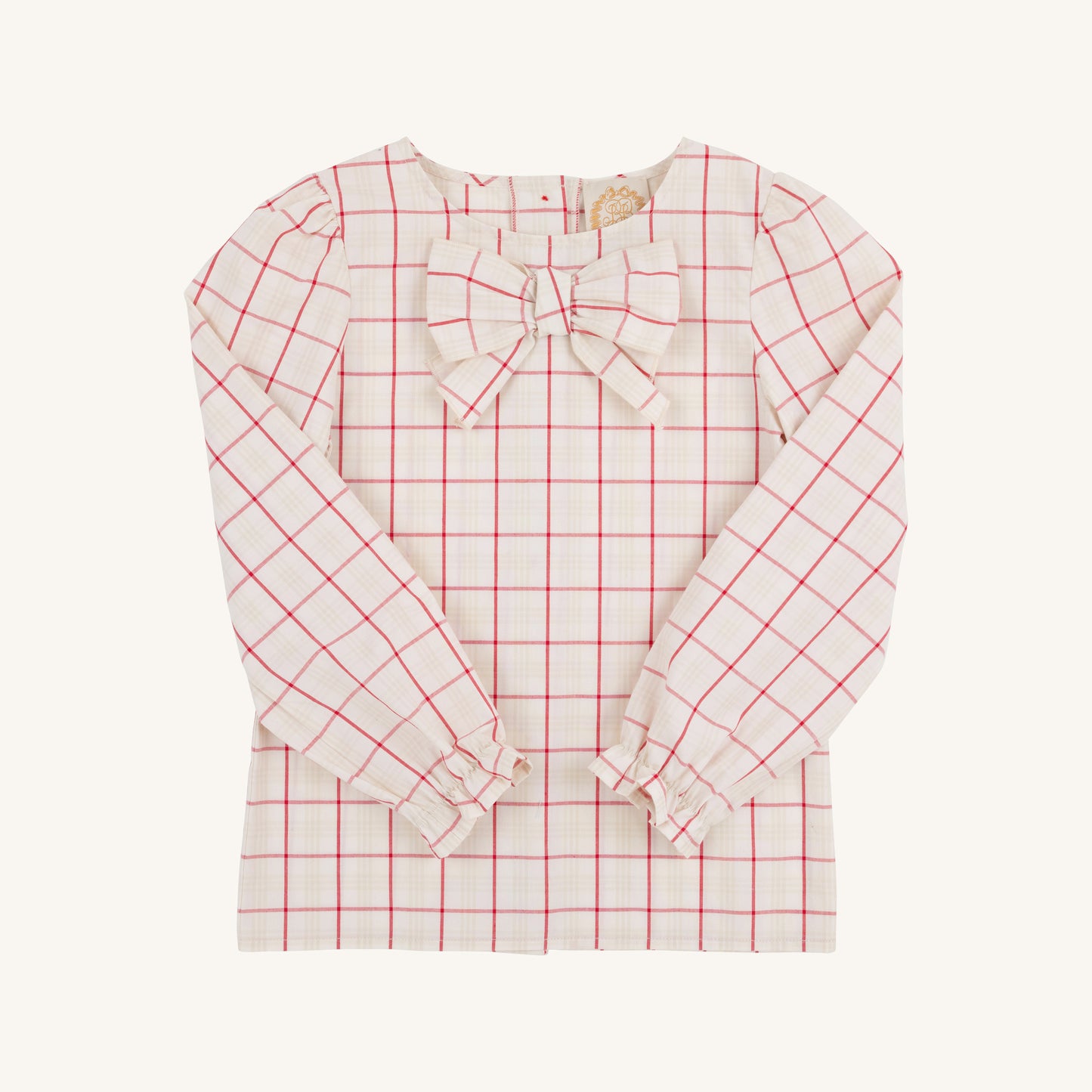Beatrice Bow Blouse - Red Plaid