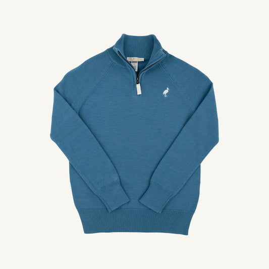Hayden Half Zip Sweater- Barnsley Blue
