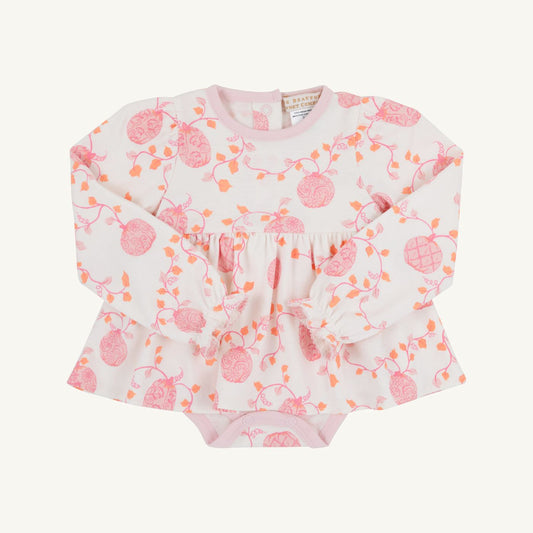 Long Sleeve Daisy Diaper Cover Dress- Gourds