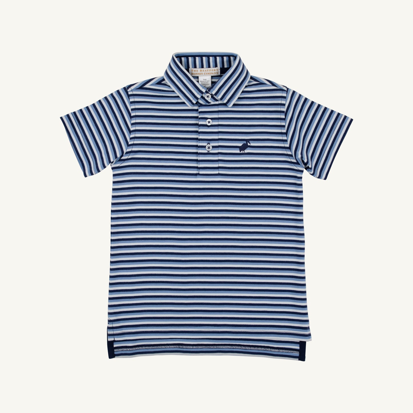 Prim and Proper Polo SS- Sumner Stripe Barbados Blue
