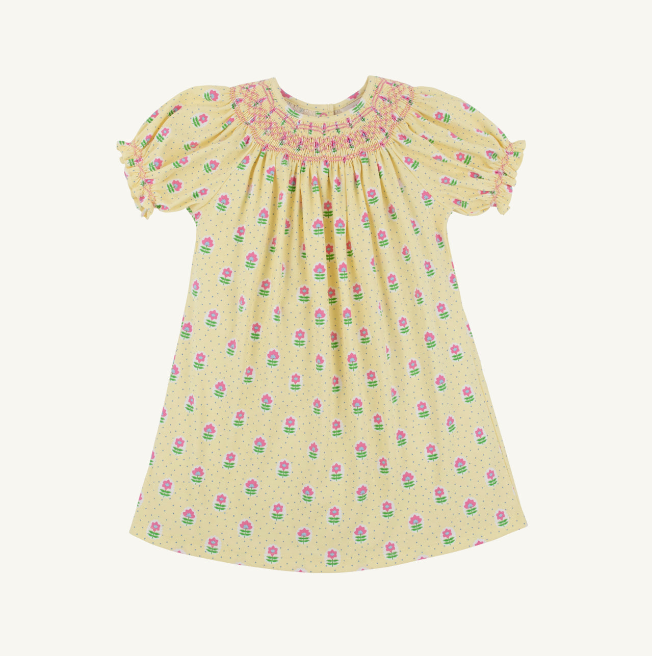 Sandy Smocked Dress - Yellow Floral