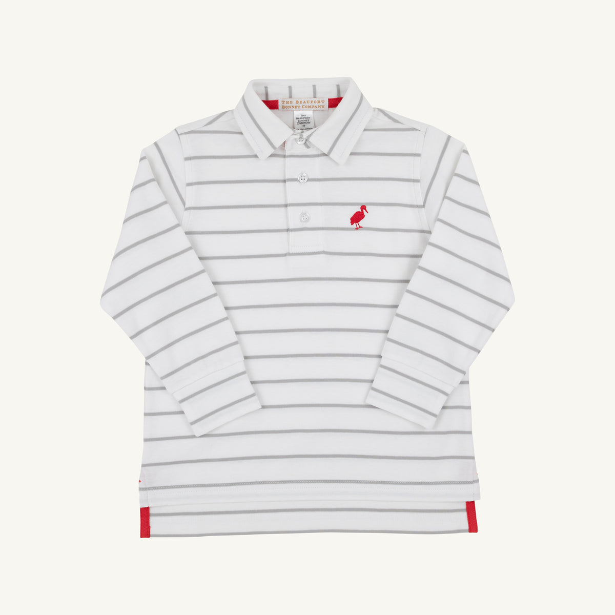 Prim and Proper Polo LS-Gray