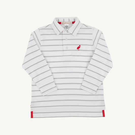 Prim and Proper Polo LS-Gray