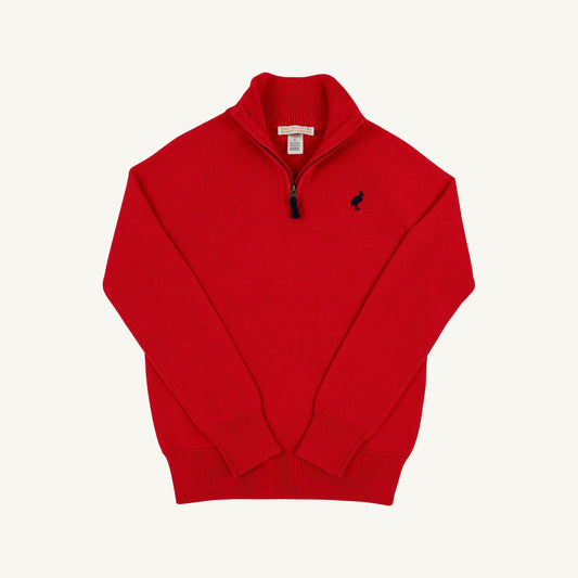 Hayden Half Zip Sweater- Red