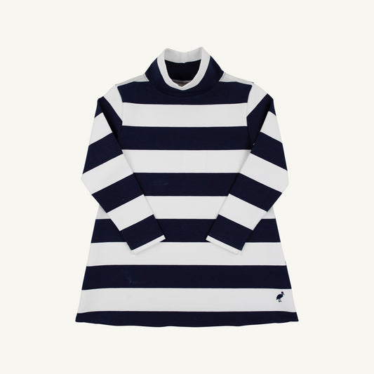 Prepletic Finley Funnel Dress- Navy Stripe