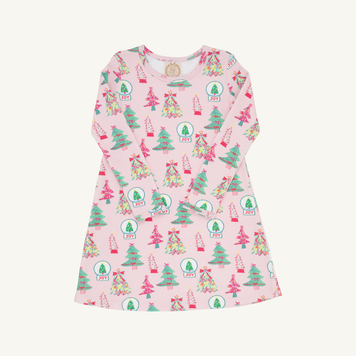 Long Sleeve Polly Play- Pink Christmas