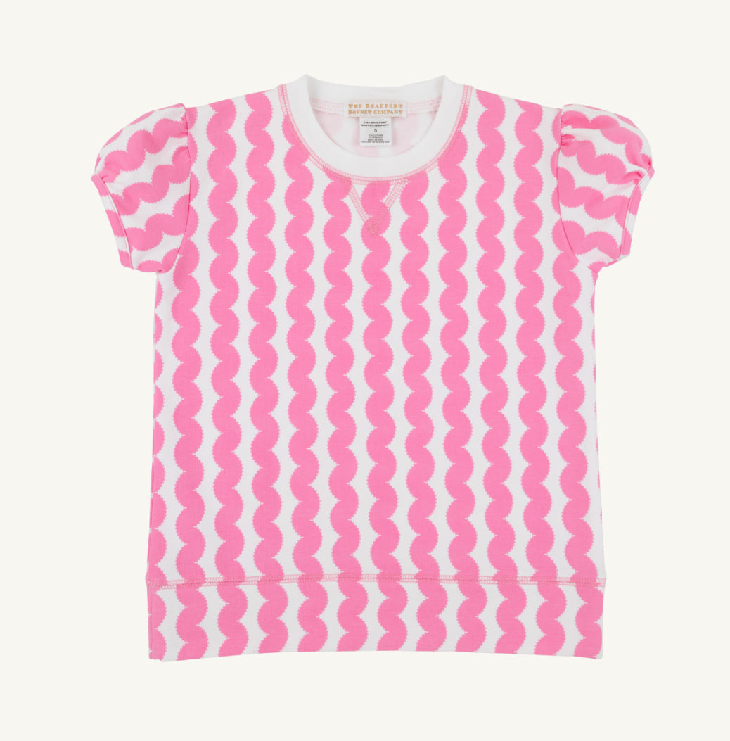 Cassidy Comfy Crewneck- Short Puff Sleeve- Pink