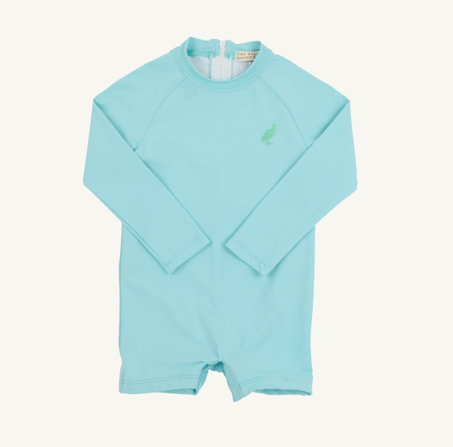 Price Pool Romper- Edisto Blue