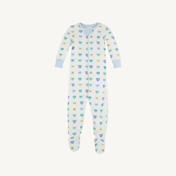 Knox's Night Night Footed- Hearts