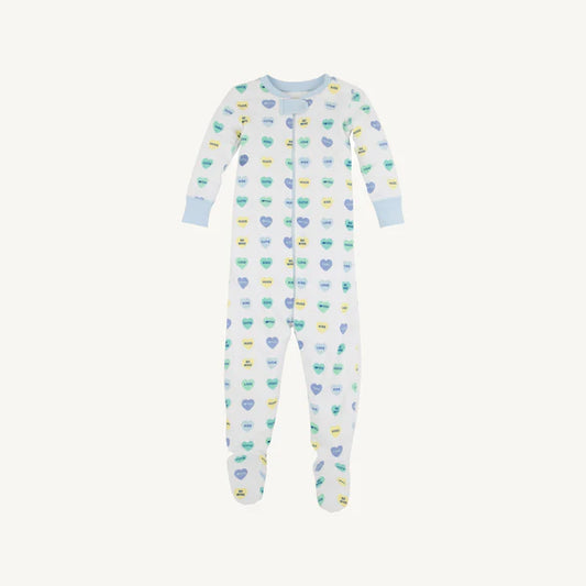 Knox's Night Night Footed- Hearts