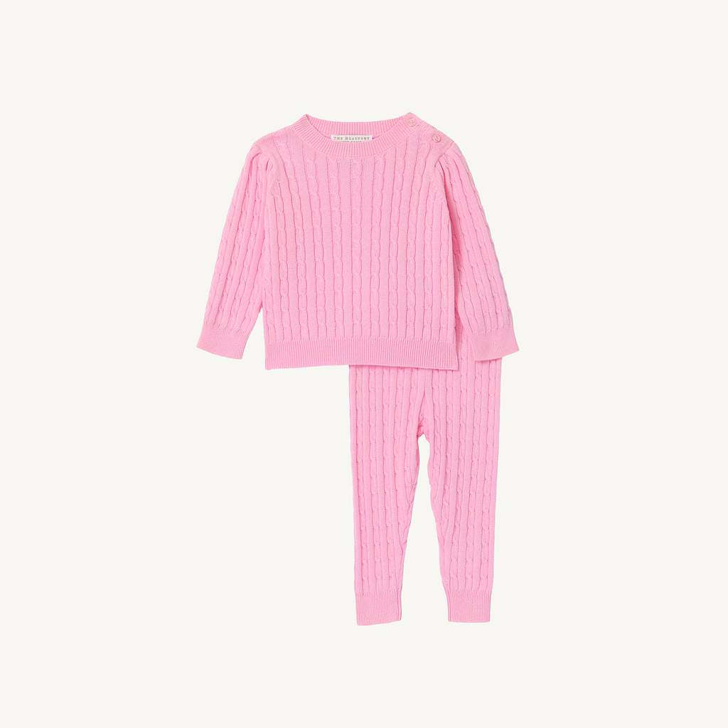 Crawford Cable Knit Set- Pink