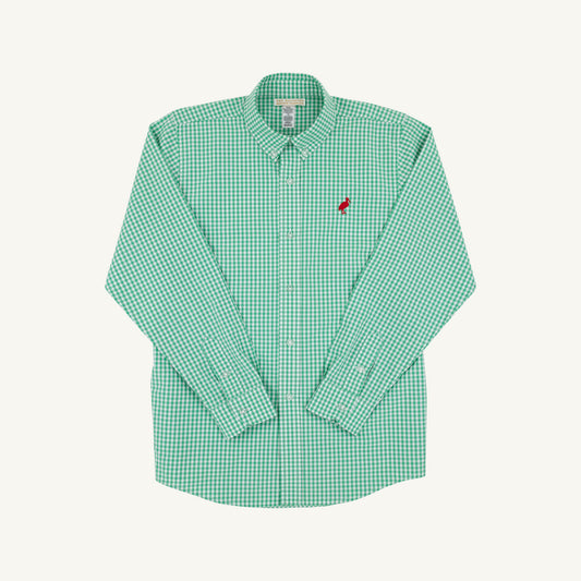 Deans List Dress Shirt- Green Gingham