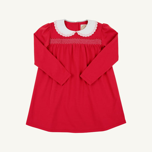 Long Sleeve Holly Day Dress-Red