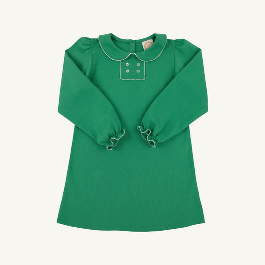 Long Sleeve Banks Button Dress- Green