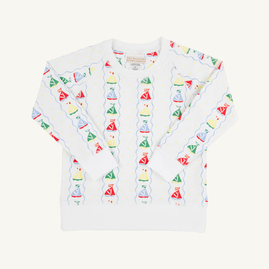 Cassidy Comfy Crewneck - Sailboats