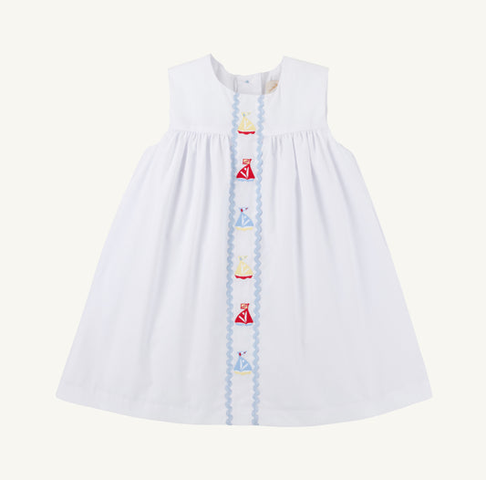 Sleeveless Tabitha's Teacher's Pet Dress - Sailboats