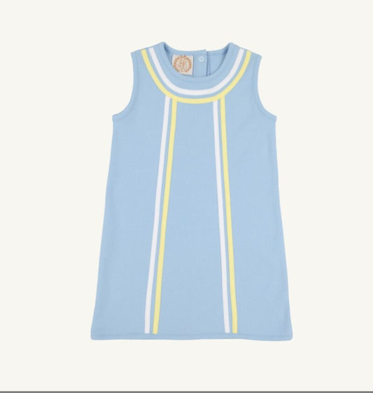 Annie Apron Dress- Blue/Yellow