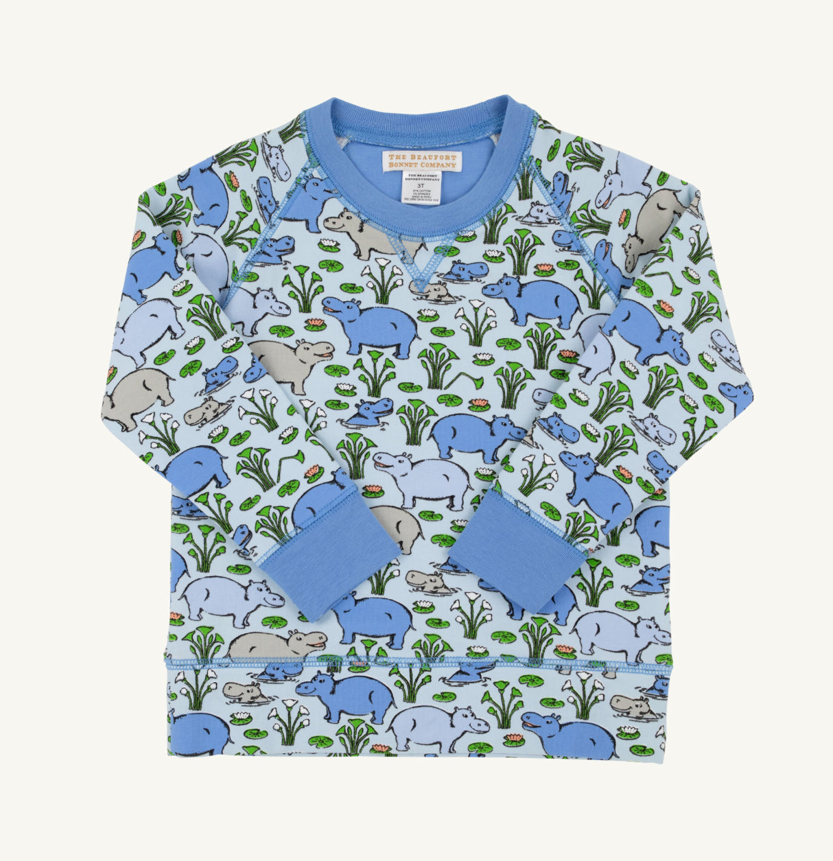 Cassidy Comfy Crewneck - Hippos