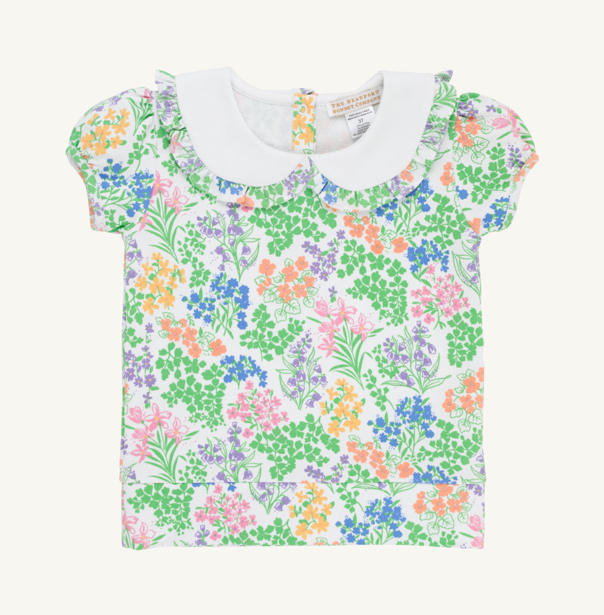 Maude's Cassidy Comfy Crewneck- Short Puff Sleeve- Gaston Garden