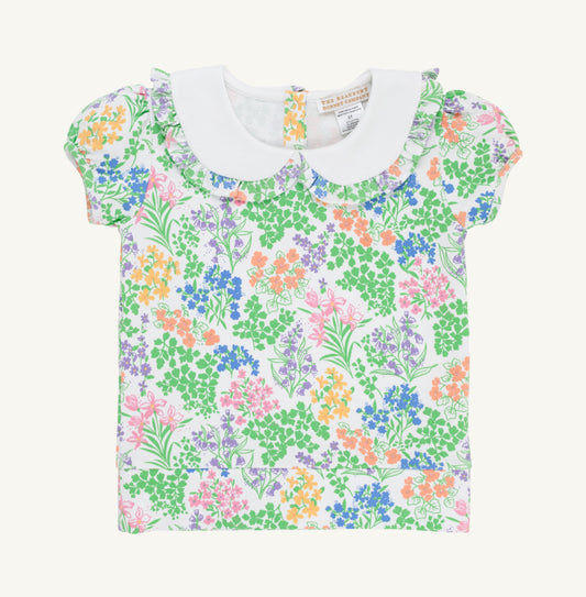 Maude's Cassidy Comfy Crewneck- Short Puff Sleeve- Gaston Garden