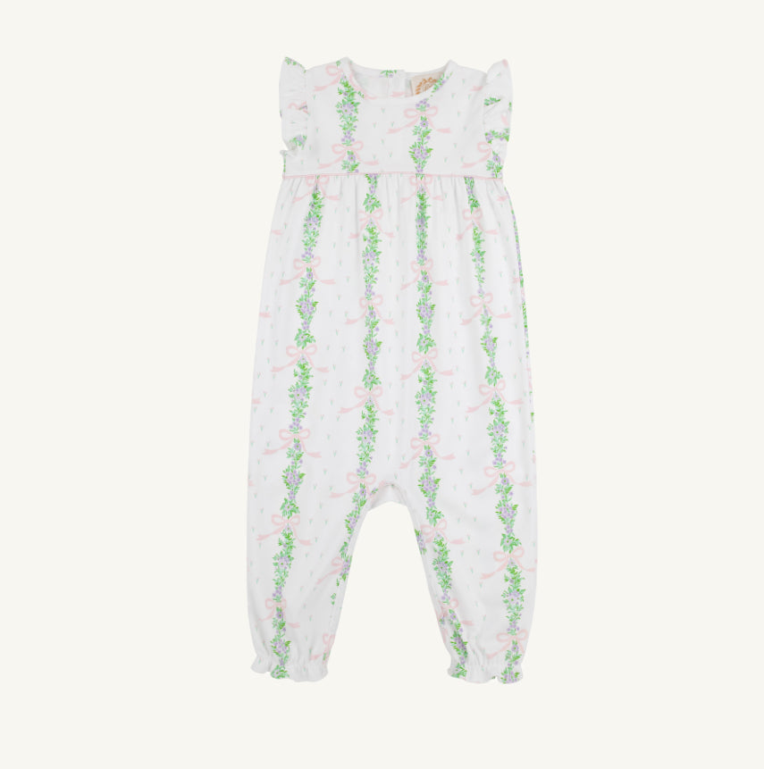 Sleeveless Leigh Ann Angel Sleeve Romper- Floral