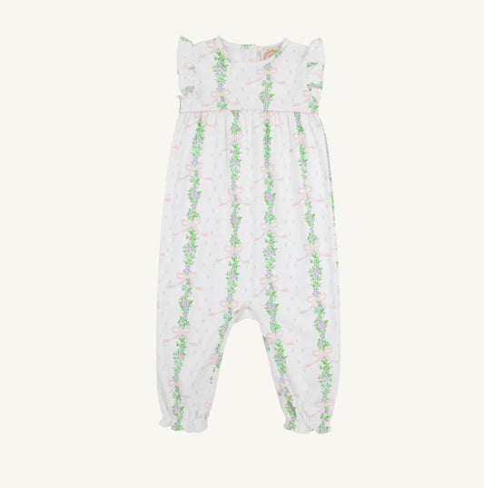 Sleeveless Leigh Ann Angel Sleeve Romper- Floral