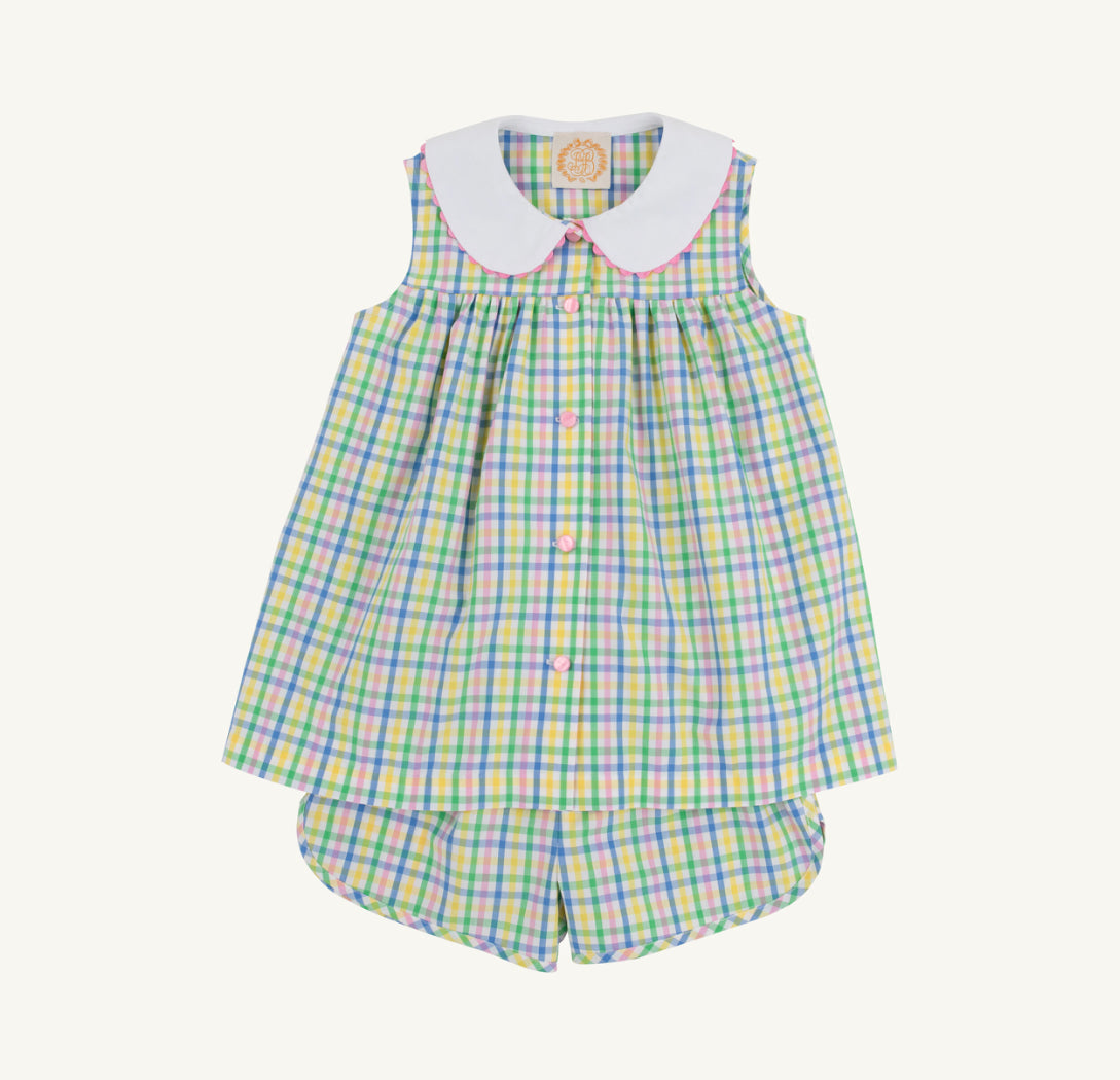 Sleeveless Tabithas Teachers Pet Set-Plaid- Shorts