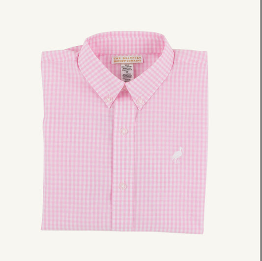 Dean's List Dress Shirt- Pink Gingham