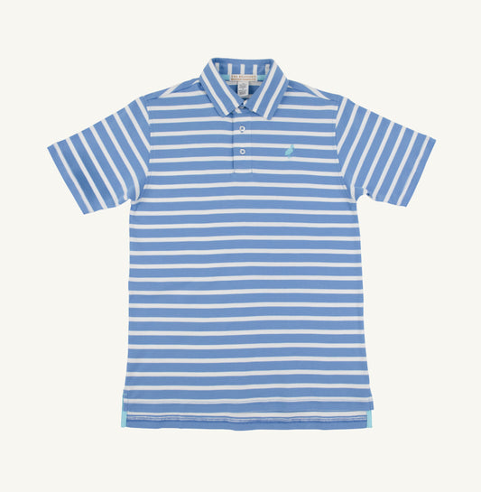 Prim and Proper Polo SS-Barbados Blue Stripe