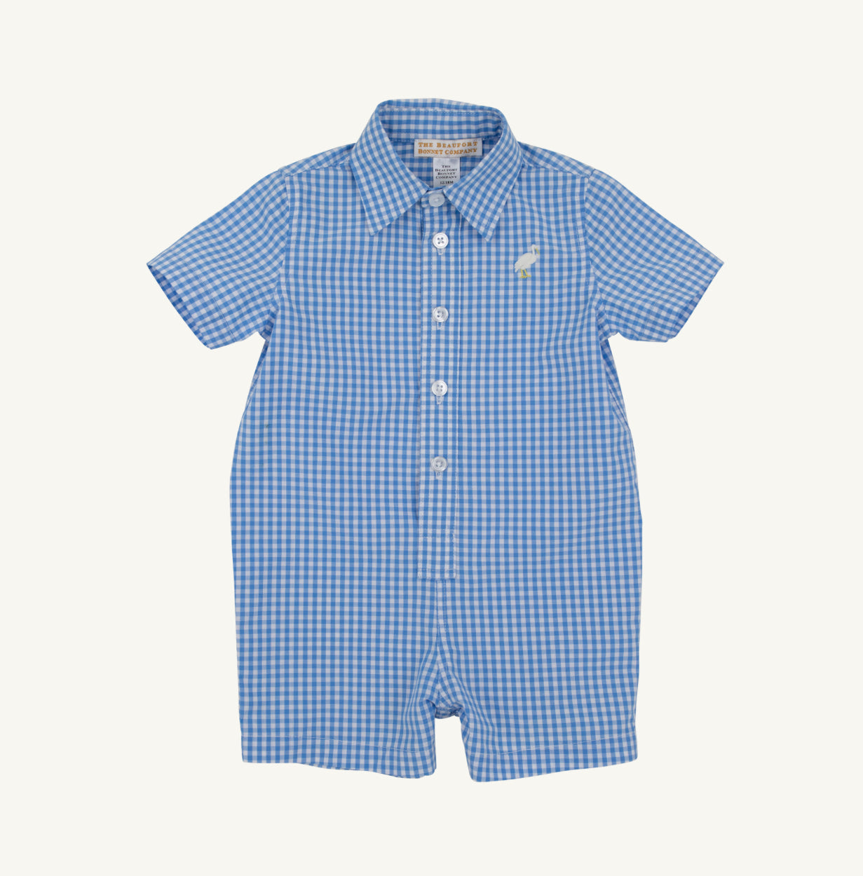 Sir Proper's Romper- Blue Gingham