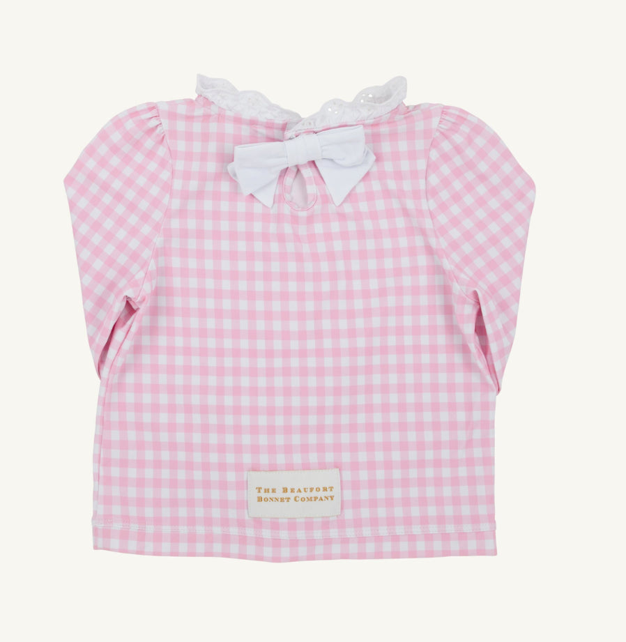 Winnie's Wave Spotter Swim Shirt- Pink Gingham