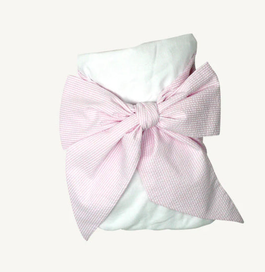 Bow Swaddle - Seersucker