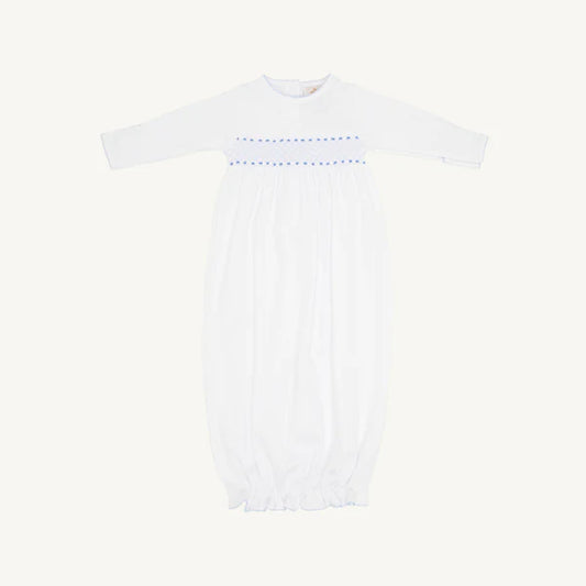 Sweetly Smocked Greeting Gown- Blue