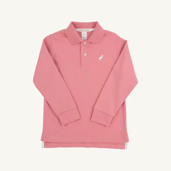 Prim and Proper Polo LS- Nantucket Red