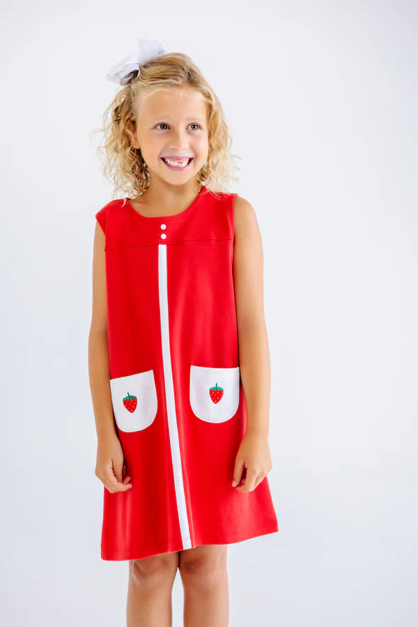 Peggy Pocket Dress- Strawberries