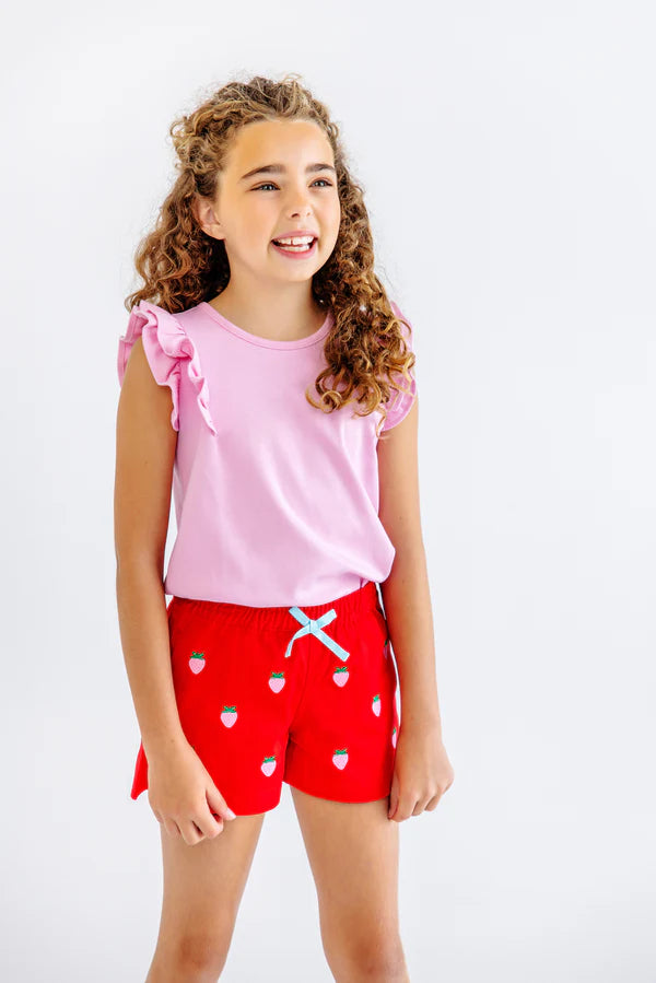 Ruehling Ruffle Top- Pink
