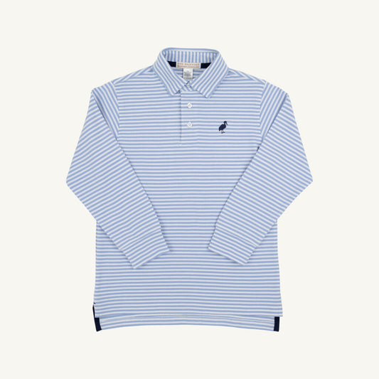 Prim and Proper Polo LS-Periwinkle