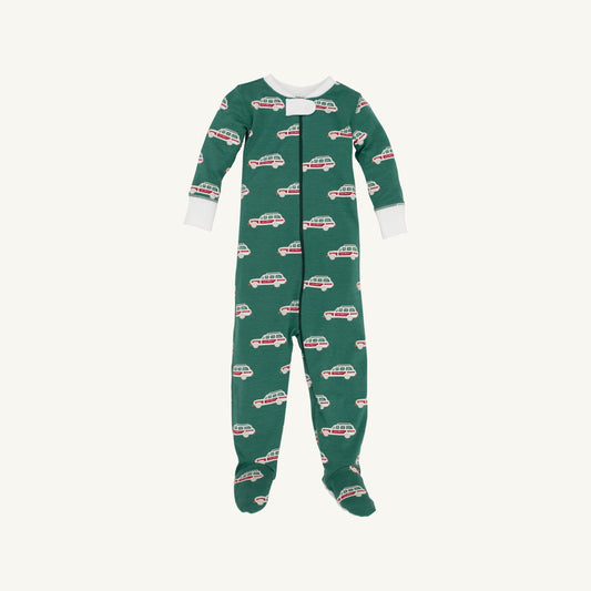 Fallon Footie Pajamas- Wagons