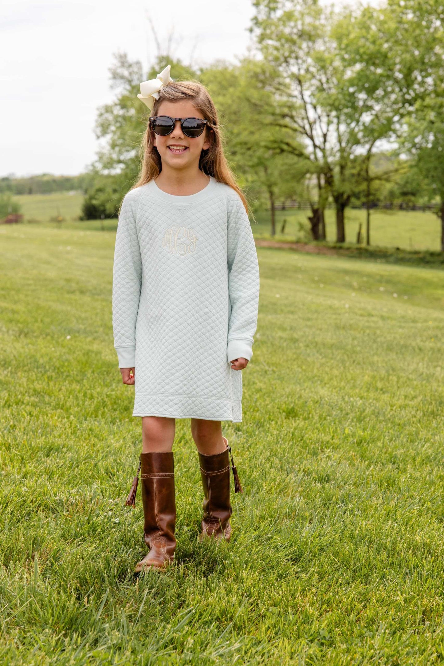 Cassidy Comfy Crewneck Dress- Old Greenwich Green