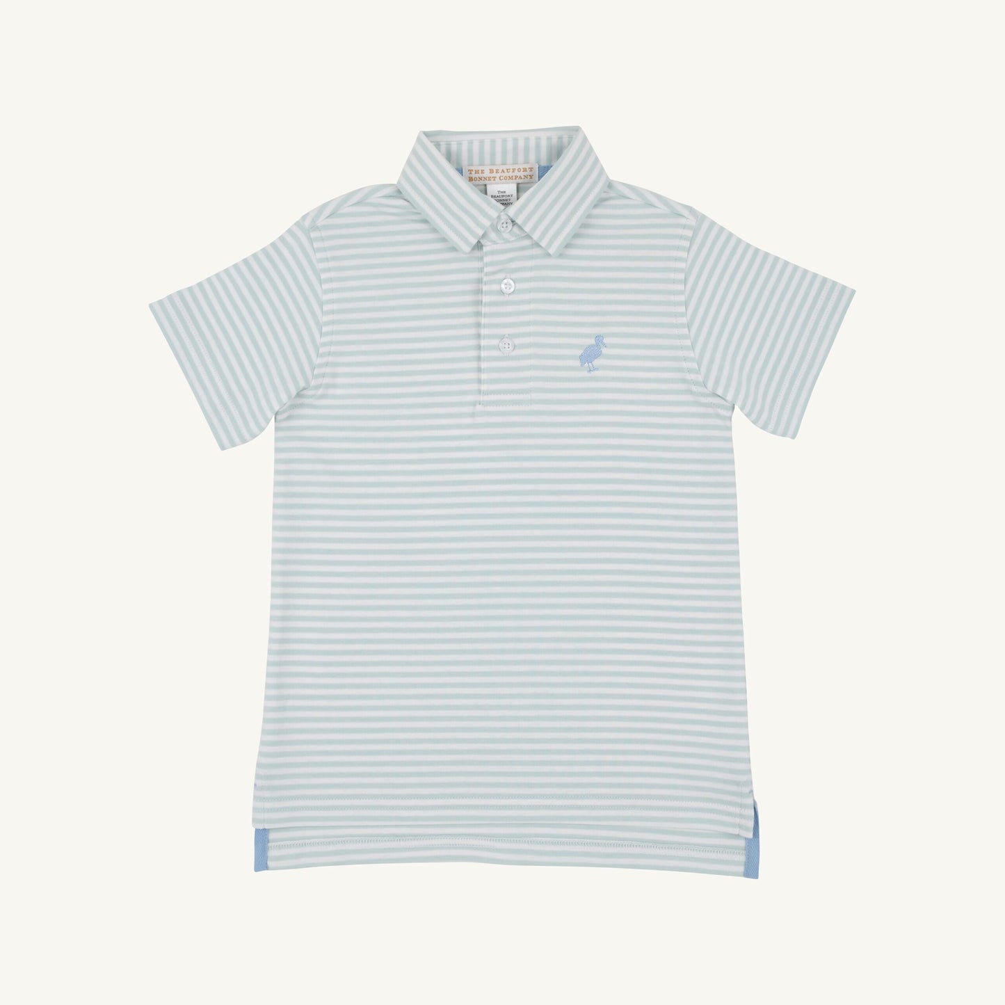 Prim and Proper Polo SS- Old Greenwich Green Stripe