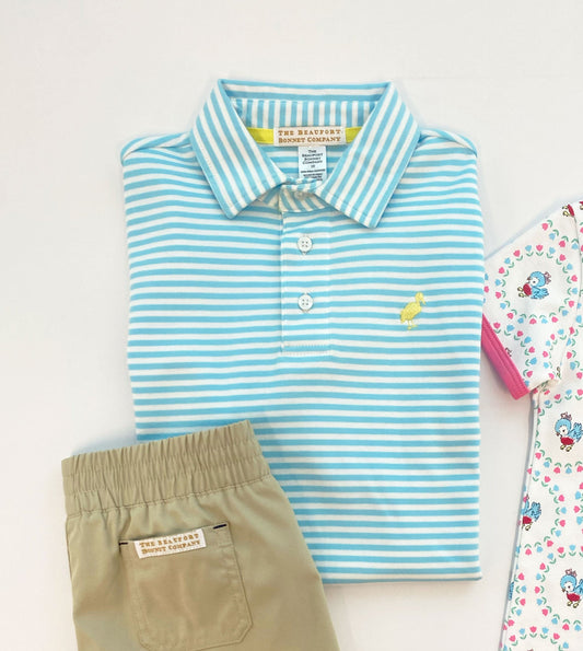 Prim and Proper Polo SS-Bellhaven Blue Stripe