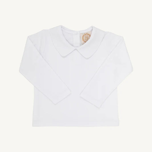Peter Pan Shirt- Woven LS- White