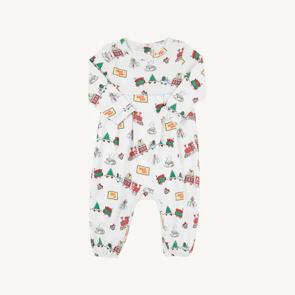 Long Sleeve Bradford Romper- Trains